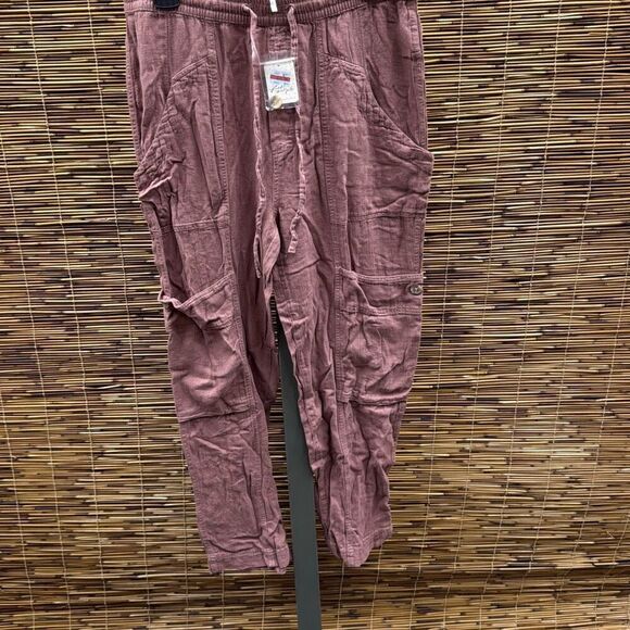 Free People Feelin' Good Linen Blend Utility Pants in Mauve at Nordstrom, Size X - Picture 2 of 3